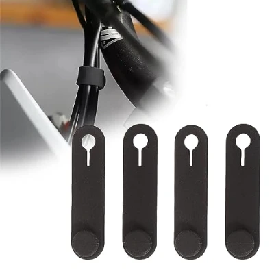 Image of Oldbones Universal Cable Ties 55mm Tension Strap Tie Up Motorcycle Silicone Wire for Oil Pipe, Tubing, Throttle, Clutch Black 4pcs