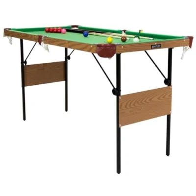 Image of Charles Bentley 4ft 6in Snooker/Pool Table Green Including Balls &amp; 2 Cues