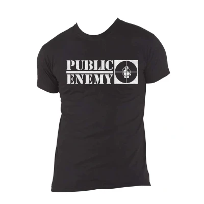 Image of Public Enemy T Shirt Crosshairs Logo Official Mens Black S