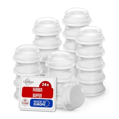 Image of LouMaxx Rubber Stamp Pack of 24 Transparent Diameter 11 mm Extra Strong Adhesive Feet Premium Anti Slip, Scratches, Noise and Vibrations