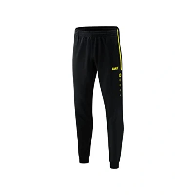 Image of JAKO Kid&#039;s Competition 2.0 polyester pants Children&#039;s, Black/neon Yellow, 116