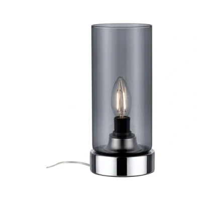 Image of Paulmann 77056 Pinja Table luminaire Touch max. 1x20W E14 Chrome/Smoke Glass 230V Metal/Glass Bedside lamp Night Light