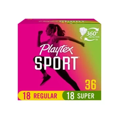 Image of Playtex Sport Tampons, Unscented Regular/Super Absorbency, 36 ct Packaging may Vary