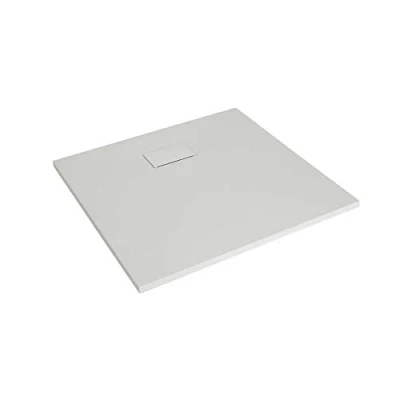 Image of Milano Rasa White Low Profile Square Textured Slate Effect Shower Tray 900mm x