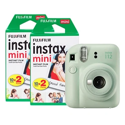 Image of Fujifilm Instax Mini 12 Instant Camera with 40 Shot Film Pack Mint Green