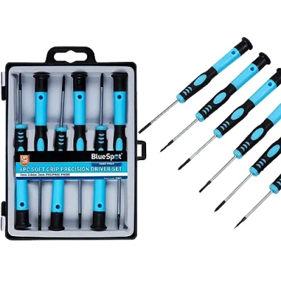 Image of 6X BlueSpot Precision Screwdriver Set Jewellers Model Makers Appliances Watches Garage Workshop Mechanics Repair Magnetic Tip Engine Hand Tools DIY UK Free P&amp;P