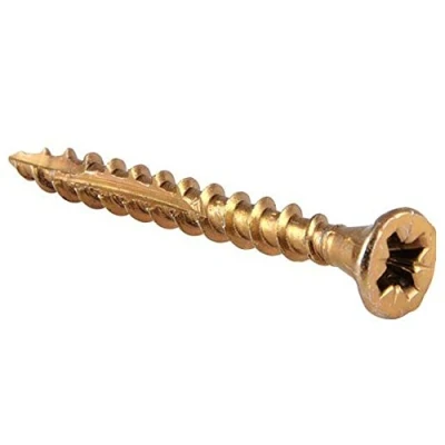 Image of Reisser 8221580PB Cutter Pozi Countersunk Yellow Coated Woodscrew 400 Pieces with 2 PZ2 Bits, 5 mm Diameter x 80 Length