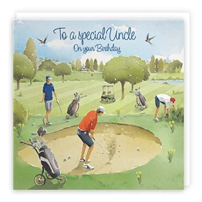 Image of Hunts England Uncle Golfing Birthday Card Golf Milo&#039;s Gallery Fun Golfers For From Nephew/Niece Funny
