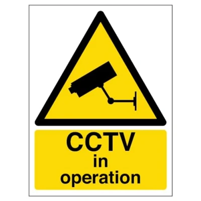Image of V Safety Warning Cctv In Operation Sign Portrait 150mm x 200mm 1mm Rigid Plastic