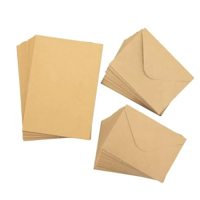 Image of Crafter&#039;s Companion A6 Kraft Card &amp; Envelopes Pack of 100 Includes 50 Blanks Matching Great for a Variety Occasions
