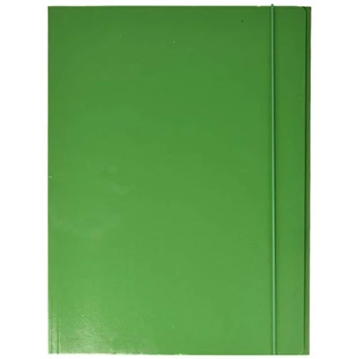 Image of Esselte Folder with 3 Flaps, Capacity 150 Sheets, A4 25 x 35, Elastic Closure Round, PRESSPAN monoverniciato, Pack of 5, Green, Linear, 390341180