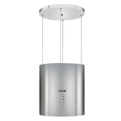 Image of Baridi Island Cooker Hood, Pendant Style, Ø35cm, 3 Speed, LED Lights, Energy Class A, 530m3/h Airflow, Stainless Steel DH220