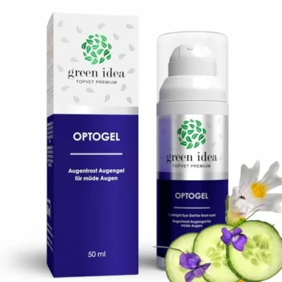 Image of green idea OPTOGEL Eye Gel with Euphrasia Officinalis for tired and burning eyes, irritated stressed moisturising healing, Pantenol 50 ml