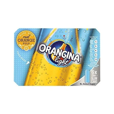 Image of Orangina Light Sparkling Fruit Drink 6 x 330ml (Pack of 6)