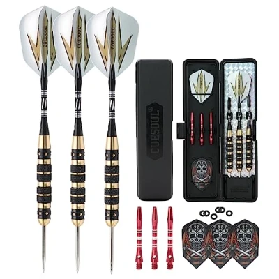 Image of CUESOUL Archer 20 Grams Steel Tip Darts Black Coating brass Barrels