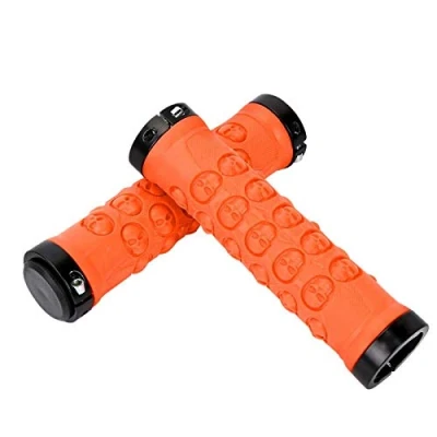 Image of Bicycle Handle Bar Grips, 6 Colors Anti slip Bike Handlebar Grips for Road Mountain Cycling Equipment (orange)