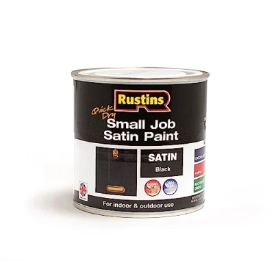Image of RUSTINS Small Job Satin Paint Black 250ml