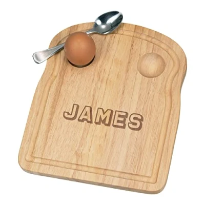 Image of Personalised Dippy Egg Cup Board Wrap Outline Top Any Name Breakfast Wooden Custom Easter