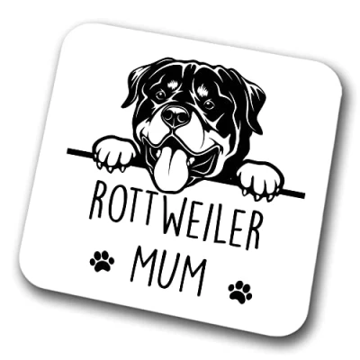 Image of RottweIler Mum Coaster Pet Present Dog Dad Friend Joke Funny Gift Birthday Christmas, Hardboard