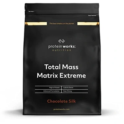 Image of Protein Works Total Mass Matrix Extreme Powder Gainer High Calorie Weight With Glutamine, Creatine &amp; Vitamins Chocolate Silk 1.325 Kg