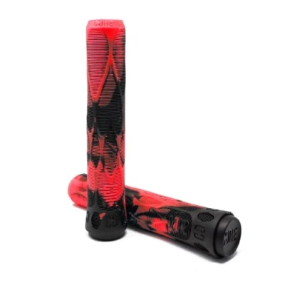 Image of CORE Pro Handlebar Grips, Super Soft 170mm Longneck Universal Cycling Grip fits all Stunt Scooters BMX &amp; Mountain Bikes, Premium comfort Bicycle Handle Lava (Red/Black)