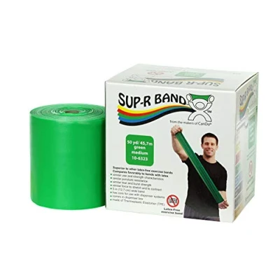 Image of CanDo Resistance band LATEX free / training gymnastics 45 m green (medium) alternative to dumbbells