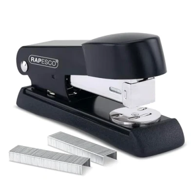 Image of Rapesco A52600B3 Minno Half Strip Stapler, 20 Sheet Capacity, Black