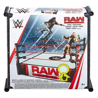 Image of WWE MATTEL GDB87 RAW Superstar Ring with Authentic Decoration, Multi Colour, 14 Inch
