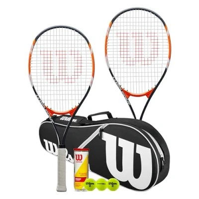 Image of Wilson Matchpoint Tennis Racket Twin Set With Advantage Bag and 3 Championship Balls