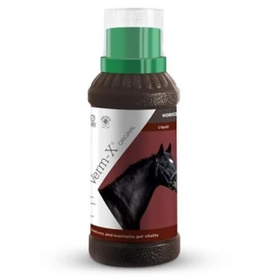 Image of Verm X All Natural Liquid for Horses and Ponies. Supports Intestinal Hygiene. Vet Approved. UFAS Assured. Restores Maintains Gut Vitality. Wormwood Free Recipe., clear