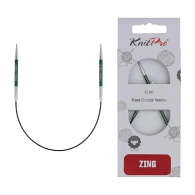 Image of KnitPro Zing Fixed Knitting Needles 22.5cm x 3mm Circular Pins