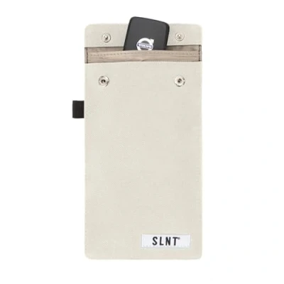 Image of SLNT Signal Blocking Faraday Key Fob Case with Silent Pocket Car Anti Theft Device Shields Against All Types, Including RFID &amp; Durable Bag, Fits Most Keyfobs (Natural, Small)
