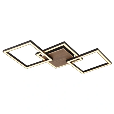 Image of Kaden Integrated LED Semi Flush Ceiling Light Matt Black 3x 3000K