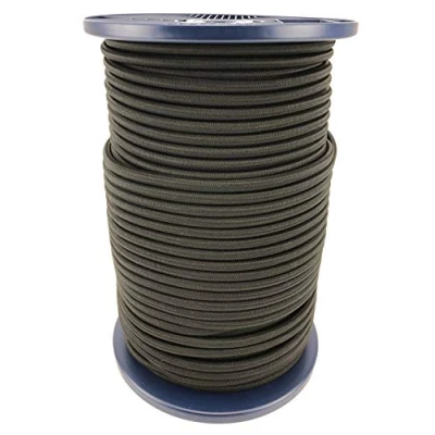Image of 8mm Black Elastic Shock Cord x 100 Metre Reel, Bungee Rope Tie Down Strong