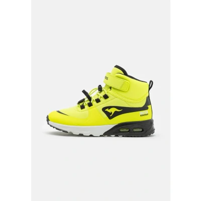 Image of Kangaroos KX Hydro Hightop trainers for kids, Size: 3.5, Lime/jet black shoes