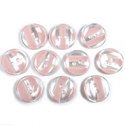Image of Marble Stripe Humbug Candy Look Round Buttons Pack of 10 (18mm, Pale Pink)