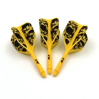 Image of CUESOUL ROST Integrated Dart Shaft and Flights,big wing shape,Set of 3 pcs Skull Pattern(CSAK 5KL9)