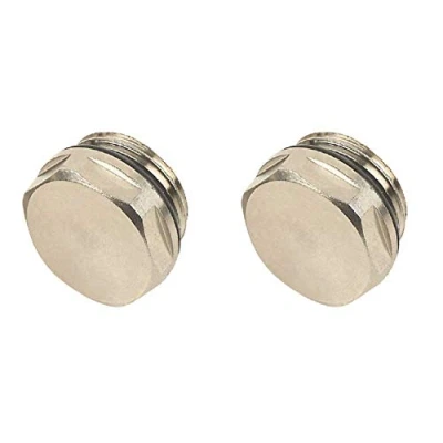 Image of Manual Radiator AIR Vent Bleed Plug Valve Blank Cap 1/2&quot; BSP x2