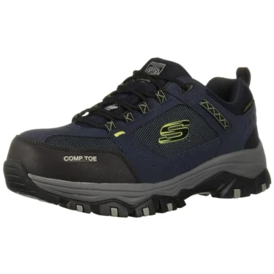 Image of Skechers Men&#039;s Greetah Construction Shoe, Navy/Black, 7 M US