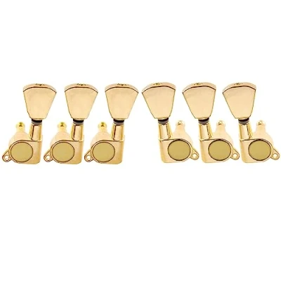 Image of Musiclily 3+3 Sealed Guitar Tuners Tuning Pegs Keys Machine Heads Set for Electric/Acoustic Guitar, Keystone Button Gold