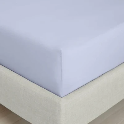 Image of Bianca 200 Thread Count Cotton Percale Extra Deep Super King Fitted Sheet Lavender