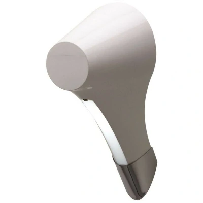 Image of Ora Wall Lamp 1 Light E27, Gloss White, White Acrylic, Polished Chrome