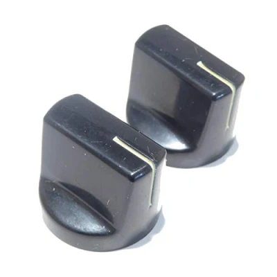 Image of Pair of black Superior Quality Guitar Knobs pedal or amplifier 1510