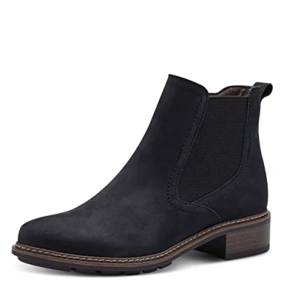 Image of Tamaris Women Ankle Boots, Ladies Boots,TOUCHit Footbed,Low Boots,Half Boots,Bootie,Flat,Navy,36 EU