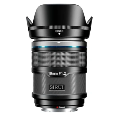Image of SIRUI Sniper 16mm Autofocus Lens, F1.2 Wide Angle APS C Camera Lens for A5 A6 A7 FX A9 ZV E Series (E Mount, Black)