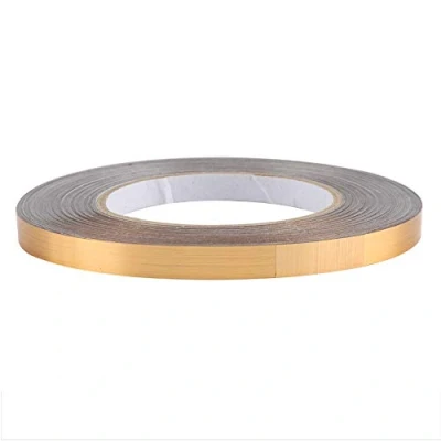 Image of FTVOGUE PVC Decorative Tape Foil Room Floor Crevice Line Sticker Self Adhesive Ground Corner Tile (0.39in, Gold)