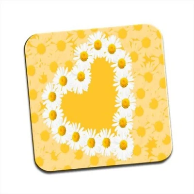 Image of Heart Made Out Of Daisy Chain Single Coaster