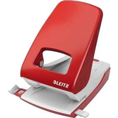 Image of Leitz Hole Punch, 40 Sheets, Guide Bar with Format Markings, Metal, NeXXt Range, 51380025 Red
