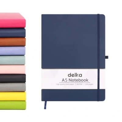 Image of delka A5 Notebook, Notebook Note Book Pad Journal Notepad, for Office School Home Business Writing &amp; Taking (NAVY)