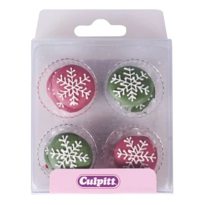 Image of 12 CHRISTMAS Sugar Cake Decorations (Pipings){Cupcake Toppers}